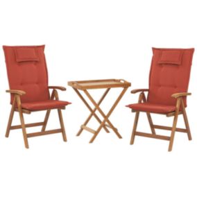 Ensemble pour bistro avec coussin Bois Rouge foncé JAVA