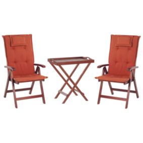 Ensemble pour bistro avec coussin Bois Rouge foncé TOSCANA