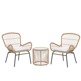 Ensemble pour bistro avec coussin Marron clair LABICO