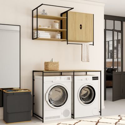Ensemble pour machine à laver et sèche-linge DETROIT design industriel