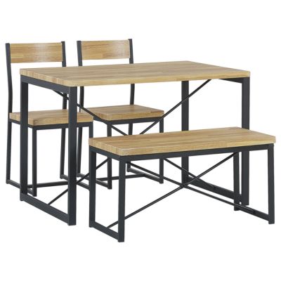 Ensemble pour salle à manger FLIXTON Marron clair 4 places