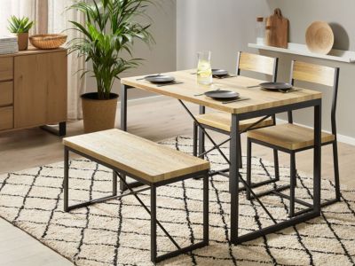 Ensemble pour salle à manger FLIXTON Marron clair 4 places