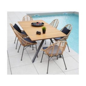 Ensemble repas de jardin  8 places en  gris anthracite