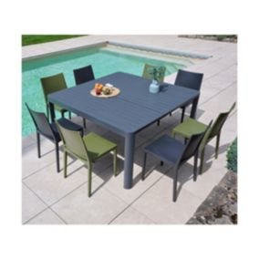 Ensemble repas de jardin  8 places en  vert