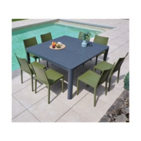 Ensemble repas de jardin  8 places en  vert