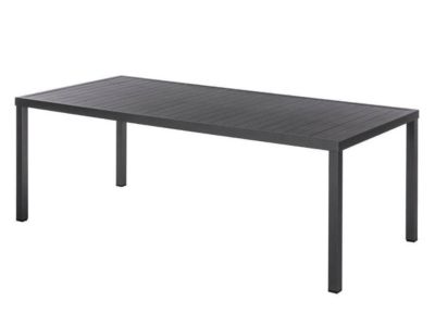 Ensemble repas table de jardin rectangulaire alu Piazza Graphite + 8 fauteuils Piazza - Hespéride
