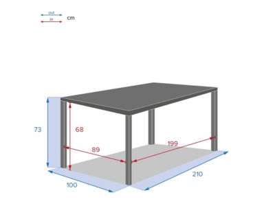 Ensemble repas table de jardin rectangulaire alu Piazza Graphite + 8 fauteuils Piazza - Hespéride
