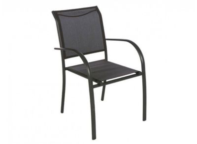 Ensemble repas table de jardin rectangulaire alu Piazza Graphite + 8 fauteuils Piazza - Hespéride