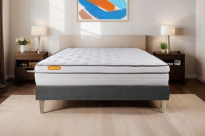 Ensemble Ressorts ensachés et mémoire de forme de confort Equilibré avec sommier tapissier