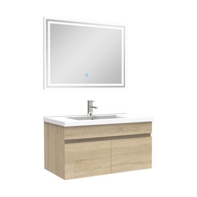 Ensemble Salle De Bain 80cm meuble Chêne Wotan avec miroir lumineux