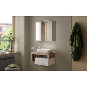 Ensemble salle de bain HAMBURG blanc brillant, Kadiz 79 x 47 x 49 cm