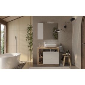 Ensemble salle de bain HAMBURG blanc brillant Kadiz 92 x 79 x 49 cm