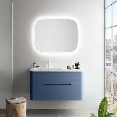 Meuble sous vasque en bois de manguier et terrazzo Lou - Made in Meubles