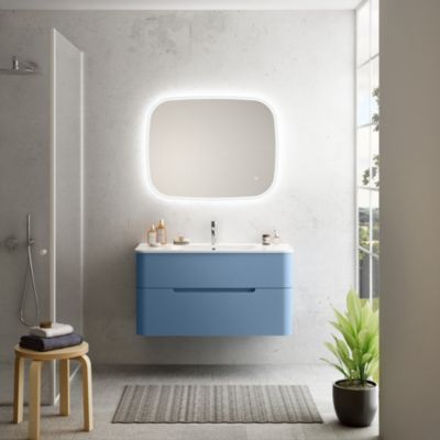 Ensemble Salle De Bain Vintage – Orange – Plexi – Occasion (état Correct)