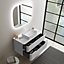 Ensemble salle de bains L. 104 cm meuble sous vasque + plan de toilette blanc mat Alba