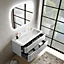 Ensemble salle de bains L. 119 cm meuble sous vasque blanc mat + plan vasque blanc mat Alba