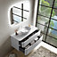 Ensemble salle de bains L. 119 cm meuble sous vasque + plan de toilette blanc mat Alba