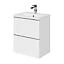 Ensemble salle de bains l.50 cm meuble à suspendre faible profondeur Imandra blanc brillant + plan vasque céramique blanc