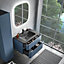 Ensemble salle de bains L. 84 cm meuble sous vasque bleu mat + plan vasque noir mat Alba