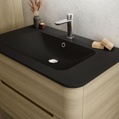 2864BONNE Ensemble salle de bain Simple Ou Double Vasque,Armoire de