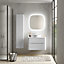 Ensemble salle de bains L. 84 cm meuble sous vasque + plan de toilette blanc mat Alba