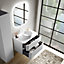 Ensemble salle de bains L. 84 cm meuble sous vasque + plan de toilette blanc mat Alba