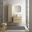 Ensemble salle de bains L. 84 cm meuble sous vasque + plan de toilette décor bois natuel Alba