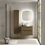 Ensemble salle de bains L. 84 cm meuble sous vasque + plan de toilette décor noyer Alba