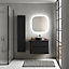 Ensemble salle de bains L. 84 cm meuble sous vasque + plan de toilette noir mat Alba