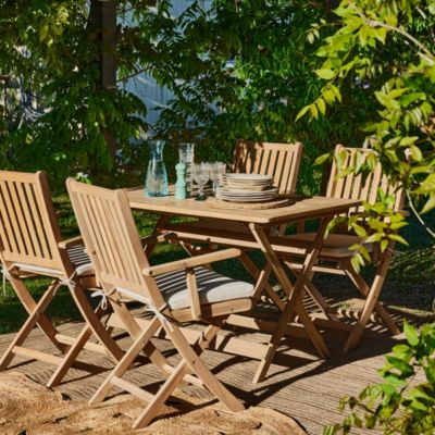 Ensemble salle à manger de jardin table pliante 120x70 + 4 chaises avec accoudoirs - Java Light