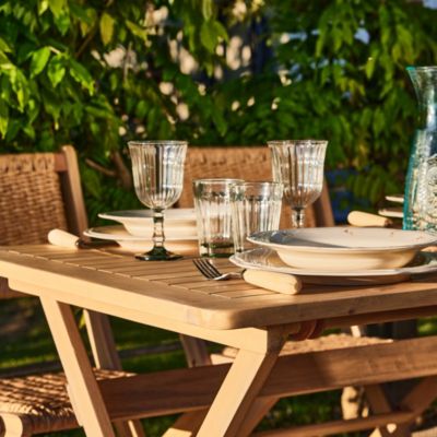 Ensemble salle à manger de jardin table pliante 120x70 + 4 chaises avec accoudoirs - Java Light