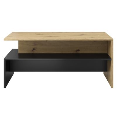 Ensemble salon complet RAMOS  Chene et noir  7 meubles avec LED multicolore intégrée