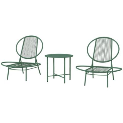 Ensemble salon de jardin design Acapulco 2 personnes 3 pièces acier PE ...