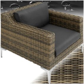 Ensemble salon de jardin modulable en rotin Fauteuil structure en aluminium