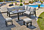 Ensemble salon de jardin rectangulaire en aluminium et polyester Ibiza DCB Garden mat gris anthracite et crème H.840 x l.30 cm