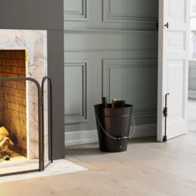 Ensemble seau 13L pelle et balayette en acier galvanisé noir GoodHome Guzet