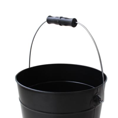 Ensemble seau 13L pelle et balayette en acier galvanisé noir GoodHome Guzet