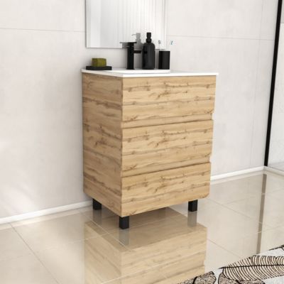SoBuy BZR33-SCH Meuble Bas De Salle De Bain Armoire Toilette Avec 2 Tiroirs Et 2 Paniers à Linge Meuble De Rangement Coffre à Linge, Noir | Leroy Merlin