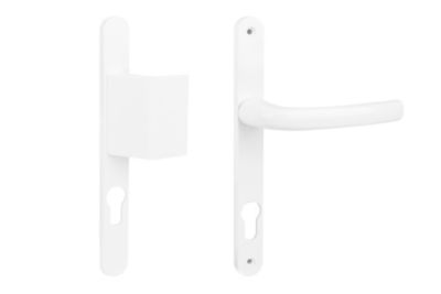 Bricard 9900151 Ensemble de Poignées Blindées sur Plaque Essential Béquille Béquille pour Porte d'entrée (pour Cylindre Européen), coloris Inox