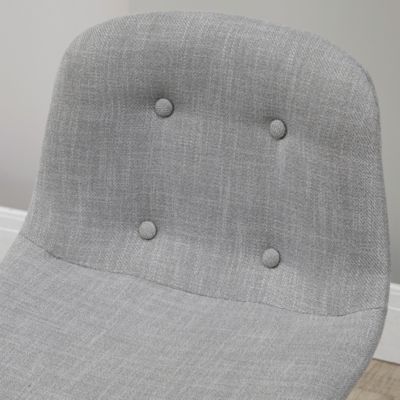 Ensemble table de bar 4 chaises de bar style industriel piètement acier noir plateau effet bois noyer tissu gris clair