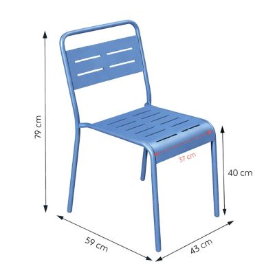 Ensemble table de jardin 160 cm et 6 chaises bleu BERGAME