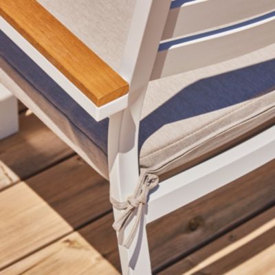 Ensemble table de jardin 300-200x100 cm et 8 chaises aluminium blanc - Osaka