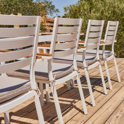 Ensemble table de jardin 300-200x100 cm et 8 chaises aluminium blanc - Osaka