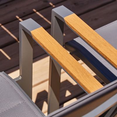 Ensemble table de jardin 300-200x100 cm et 8 chaises capitonnées aluminium textilène anthracite - Osaka