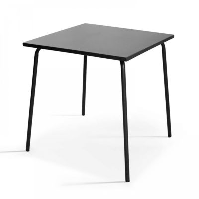 Ensemble table de jardin carrée et 2 fauteuils acier gris Palavas  Oviala