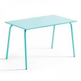 Ensemble table de jardin en métal et 4 chaises turquoise Palavas  Oviala