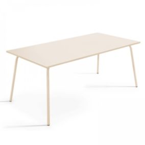 Ensemble table de jardin et 6 chaises en métal ivoire Palavas  Oviala