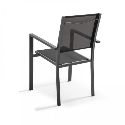 Ensemble table de jardin et 8 chaises en aluminium gris anthracite  Oviala