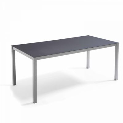 Ensemble table de jardin et 8 chaises en aluminium gris