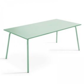 Ensemble table de jardin et 8 chaises en métal vert sauge Palavas  Oviala